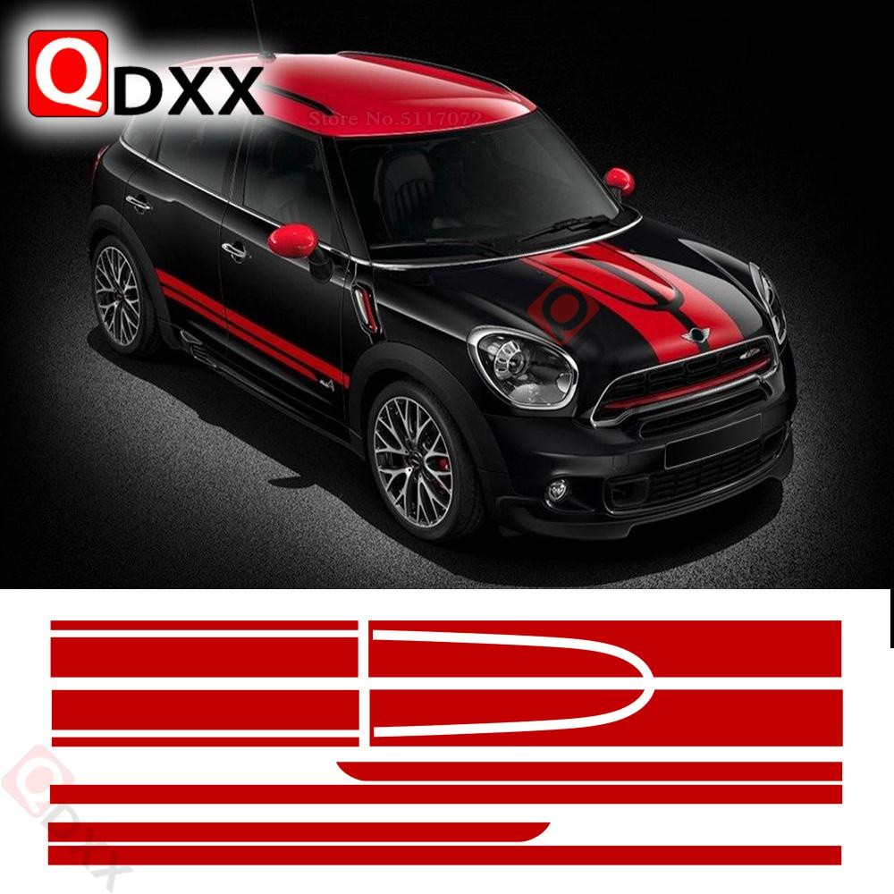 Car Hood Engine Cover Vinyl Trunk Rear Body Kit Decal Side Stripe Skirt ...