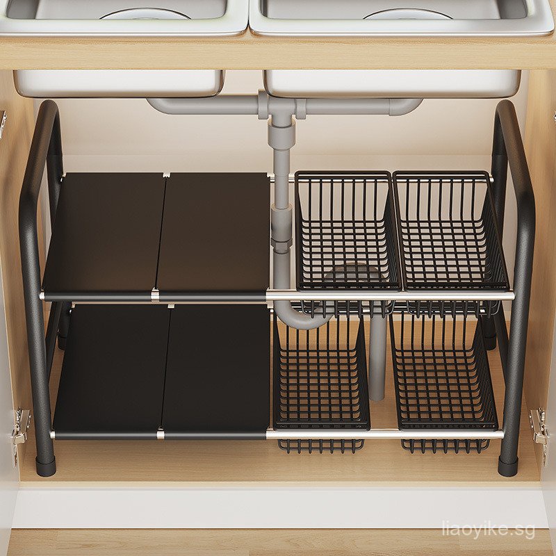 Kitchen Sink Storage Rack, Extendable Cabinet Layered Rack, Cabinet ...