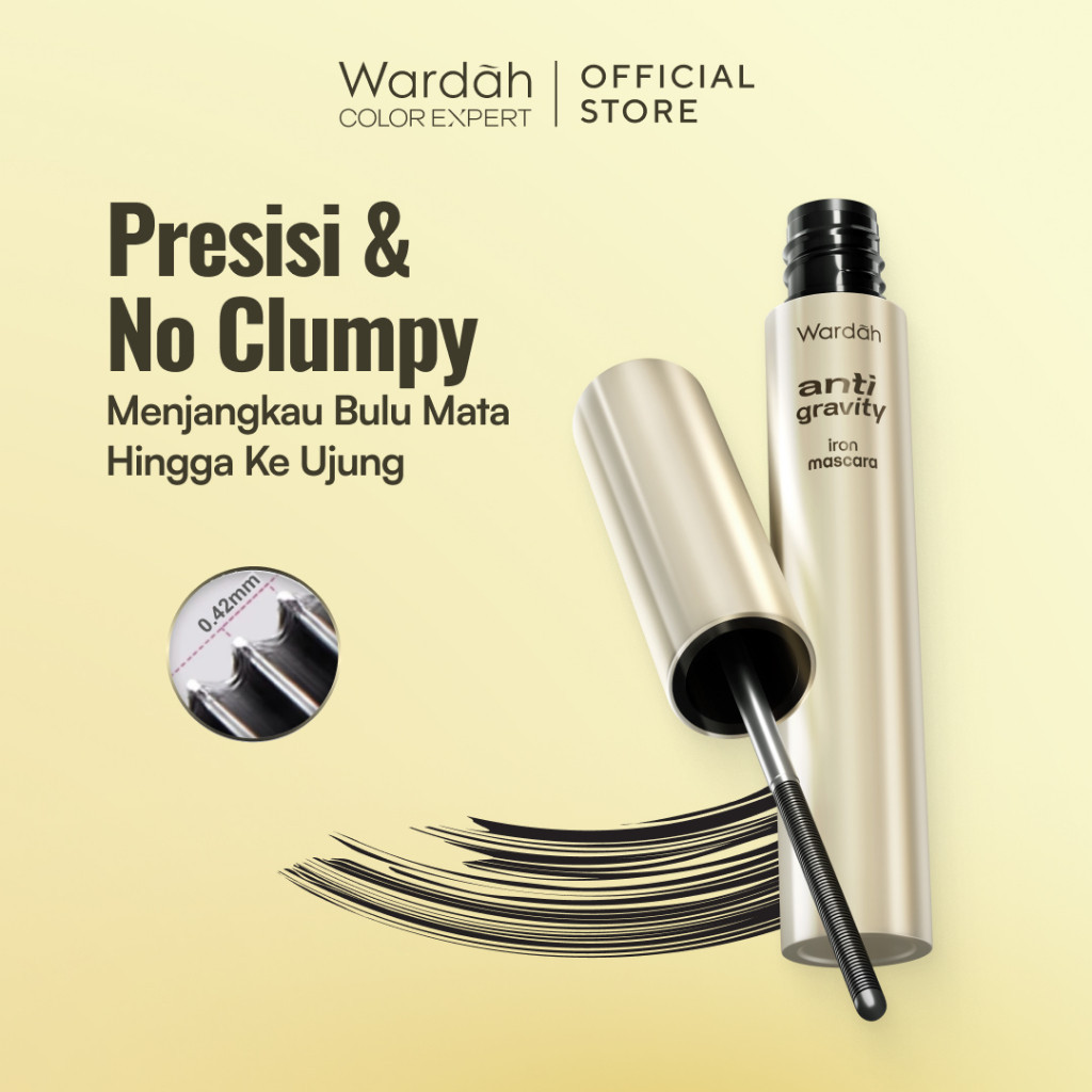 WARDAH Mascara Hi-Impact Volumizer Mascara Anti-Gravity Iron Mascara Wardah Zero Trace Mascara Remover / MJO - Gambar 4
