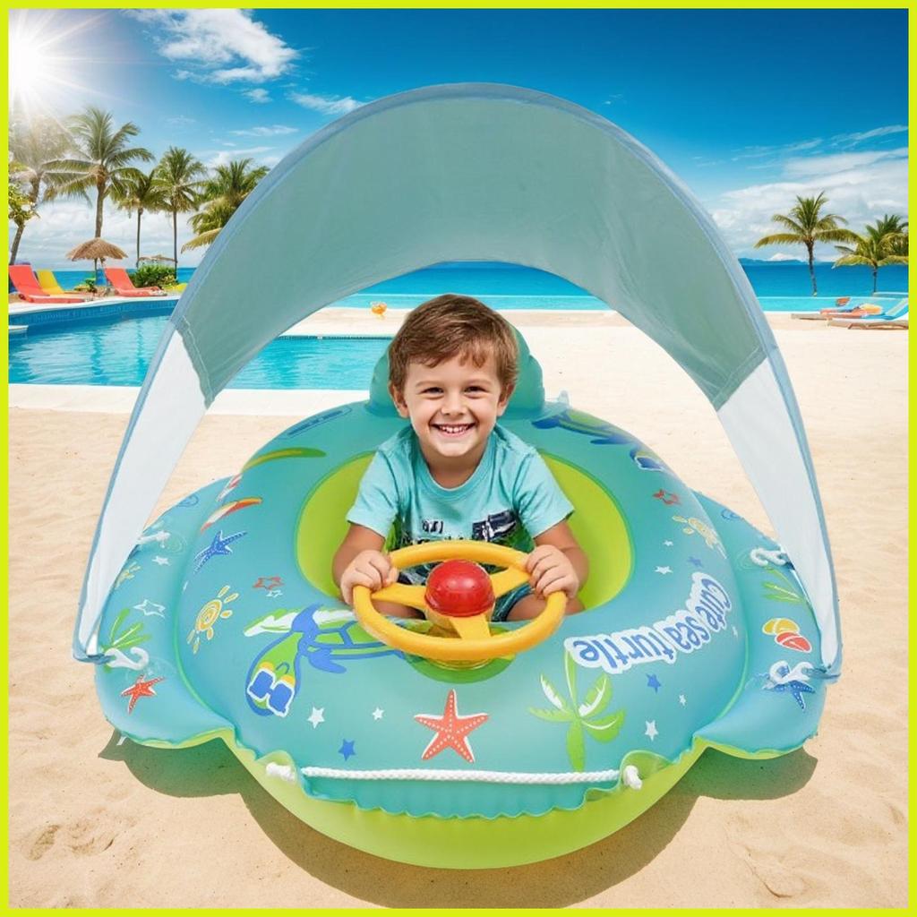 Baby Pool Float Toddler Pool Float with Canopy Safety Sun Protection ...