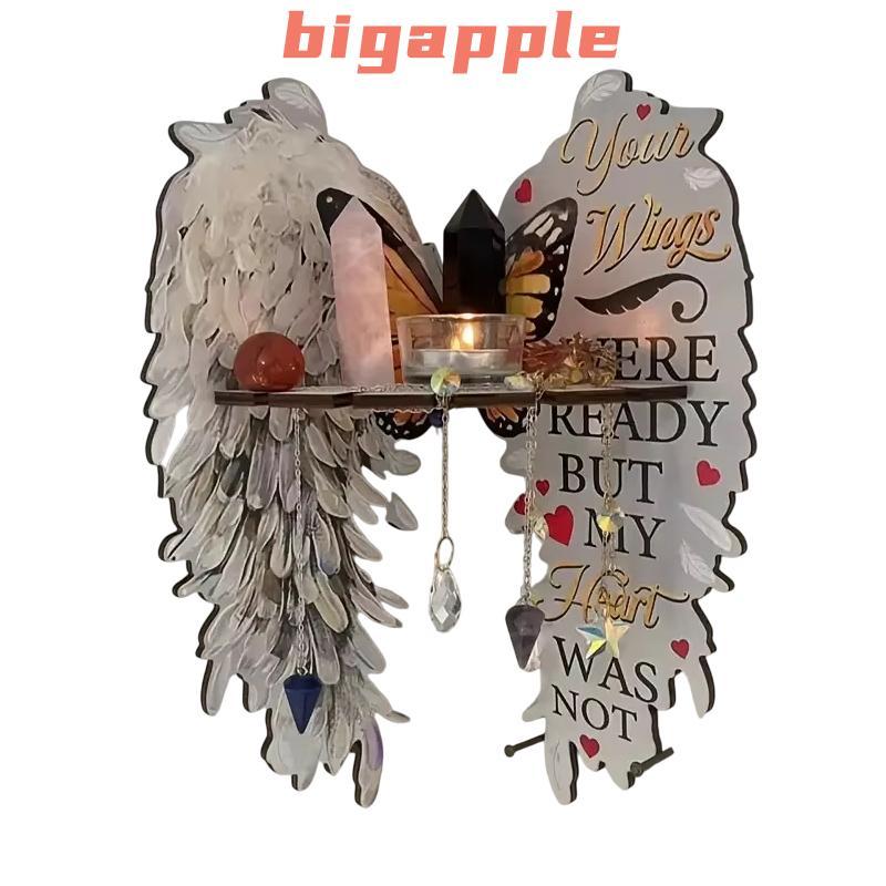 【BMSG】 Wall Mounted Corner Shelf,Wooden Angel Wings Floating Shelves ...