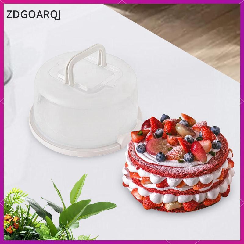 [zdgoarqj] Cake Container Macaron Round Serving Tray Convenient ...