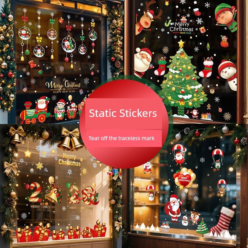 christmas gift christmas stickers 2026 Christmas decorations static ...