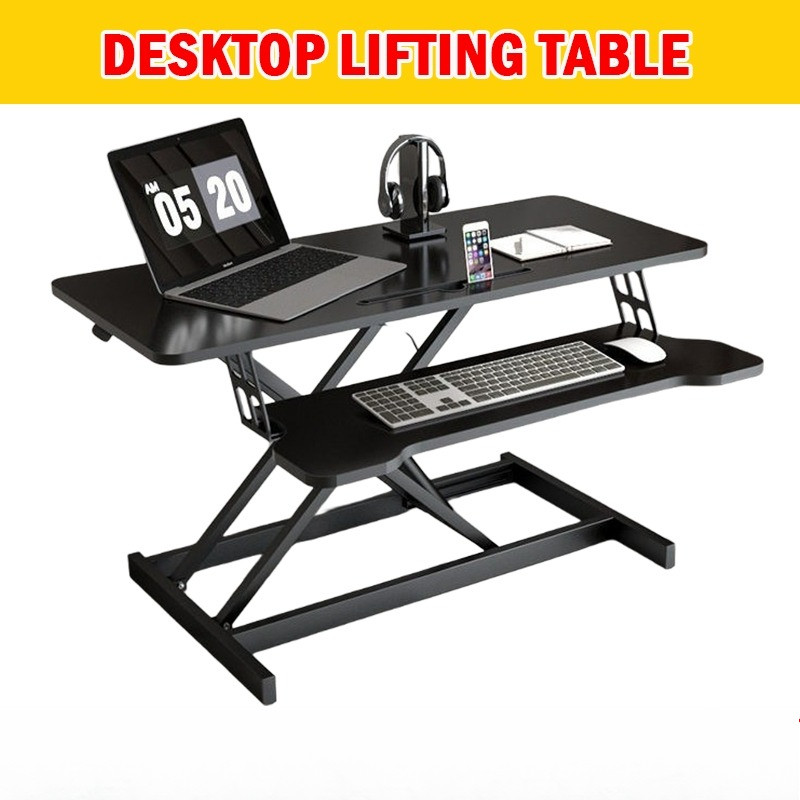 Height Adjustable Standing Desk Riser for Monitor, Laptop / Dual Layer ...