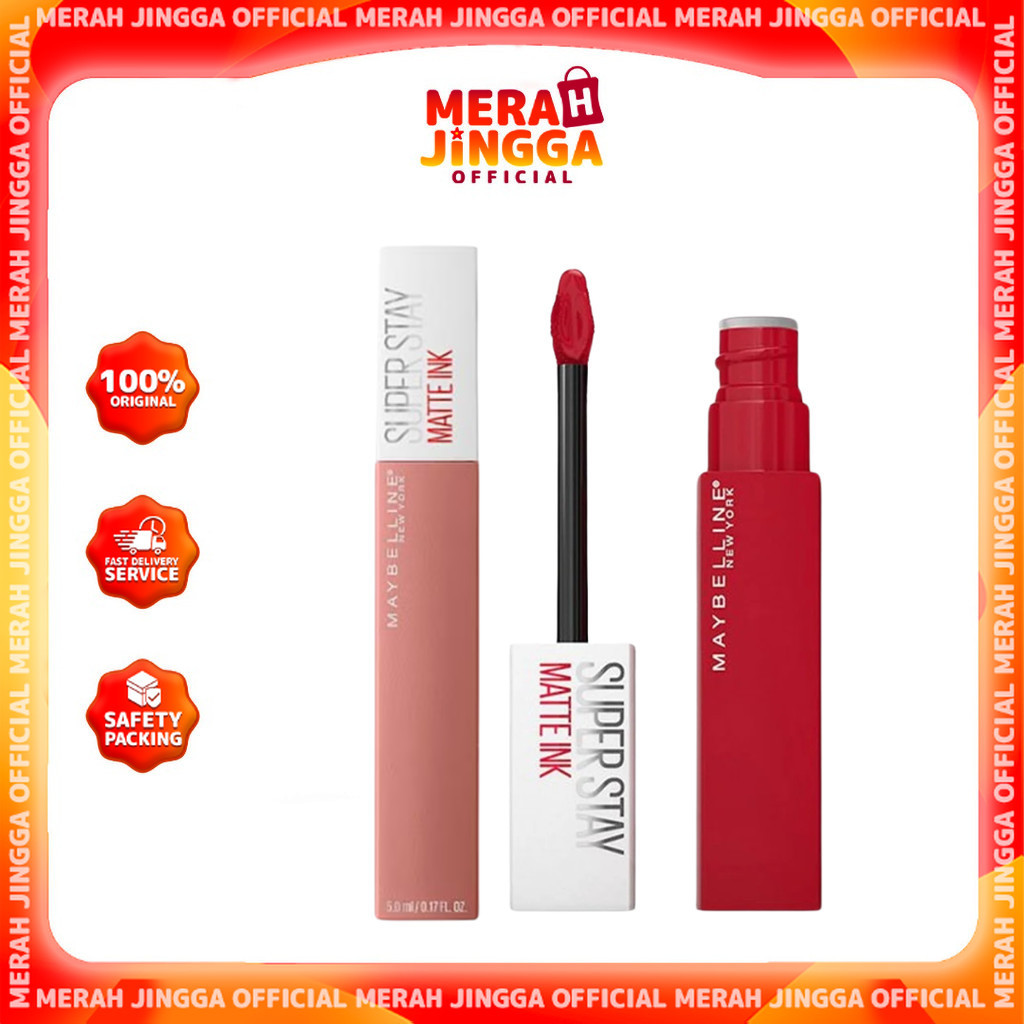 Maybelline Superstay Matte Ink Liquid Spiced Edition 60 Poet-325 Shot Caller / Merah Jingga Official