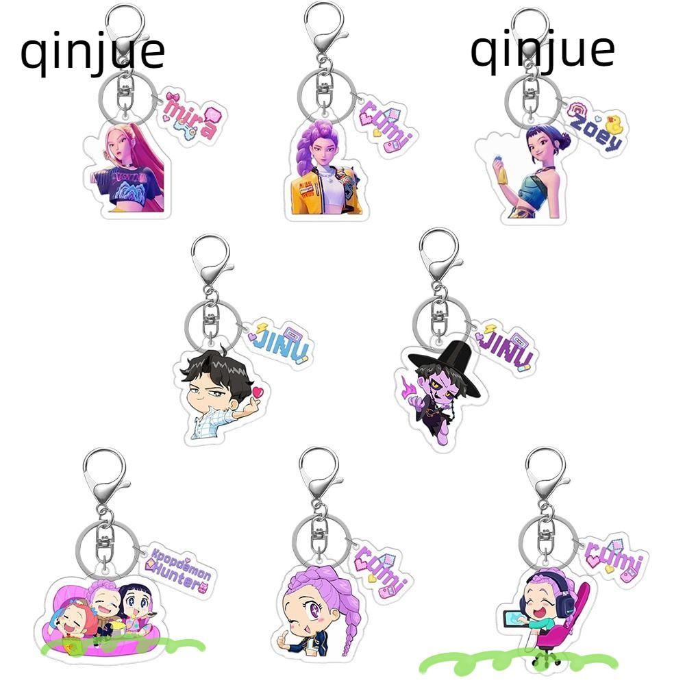 QINJUE Kpop Demon Hunter Keychains, Jinu Mira Rumi Zoey Acrylic Keyring ...