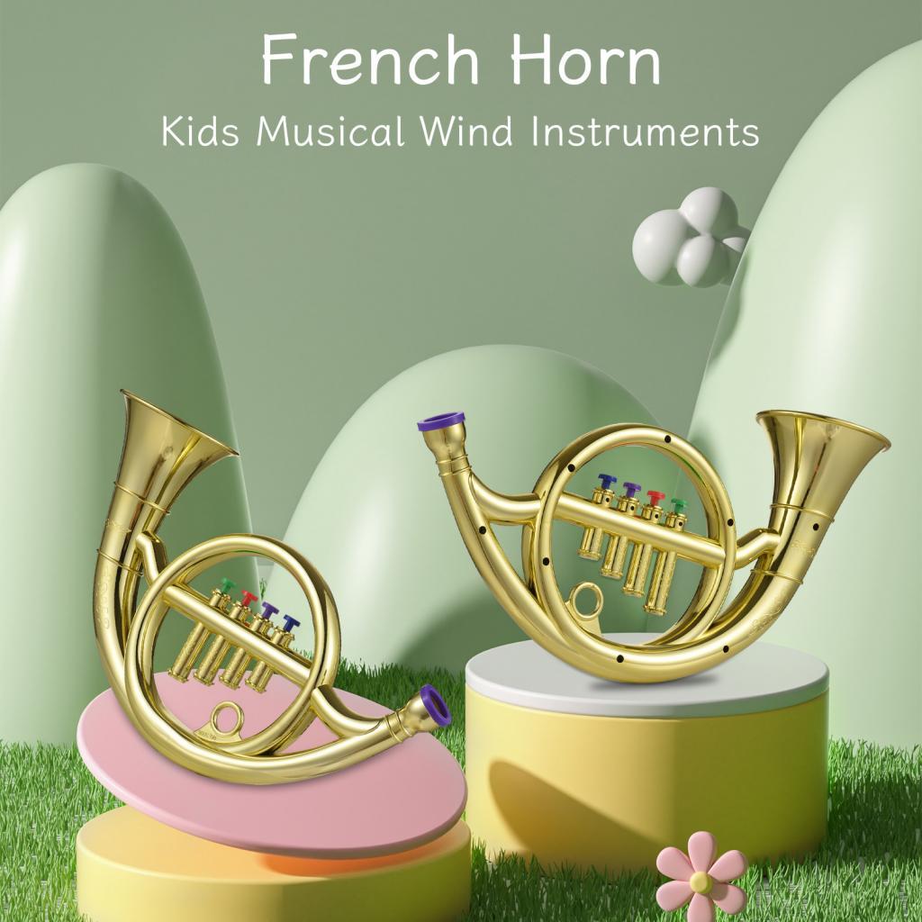 ppco-SG French Horn with 4 Colored Coded Keys Kids Musical Wind ...