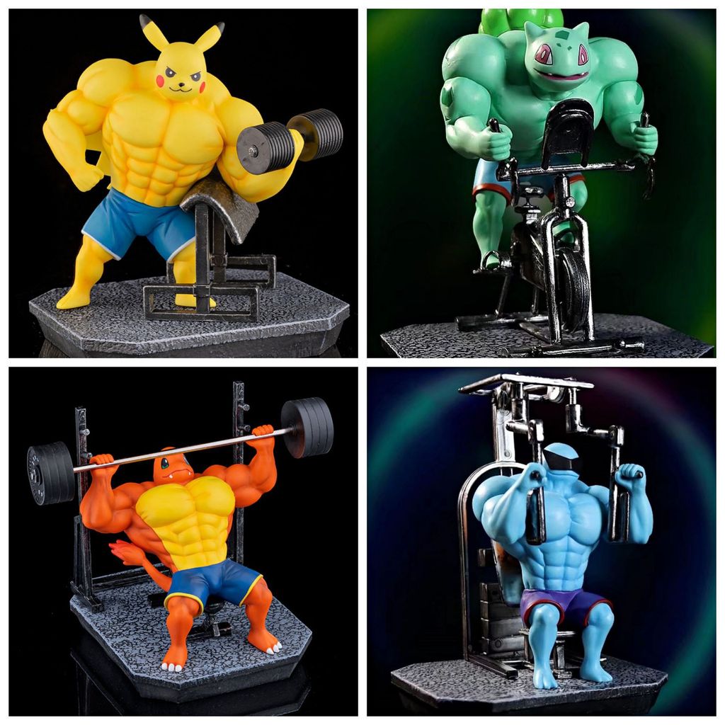 GK Muscle Fierce Man Fitness Pikachu Charmander Squirtle Bulbasaur ...