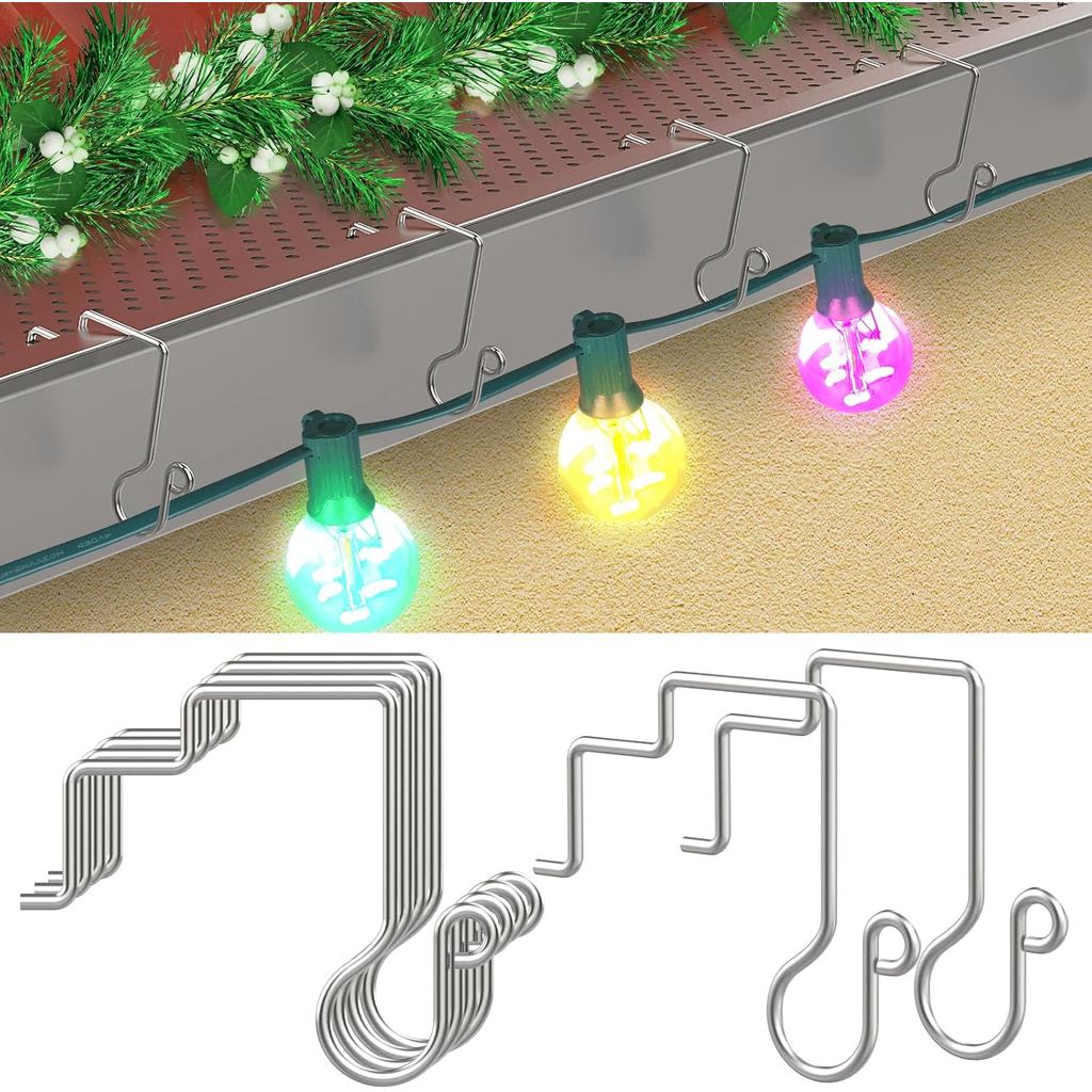 60PCS Christmas Light Hooks for Gutter Guards with Perforated or Mesh ...