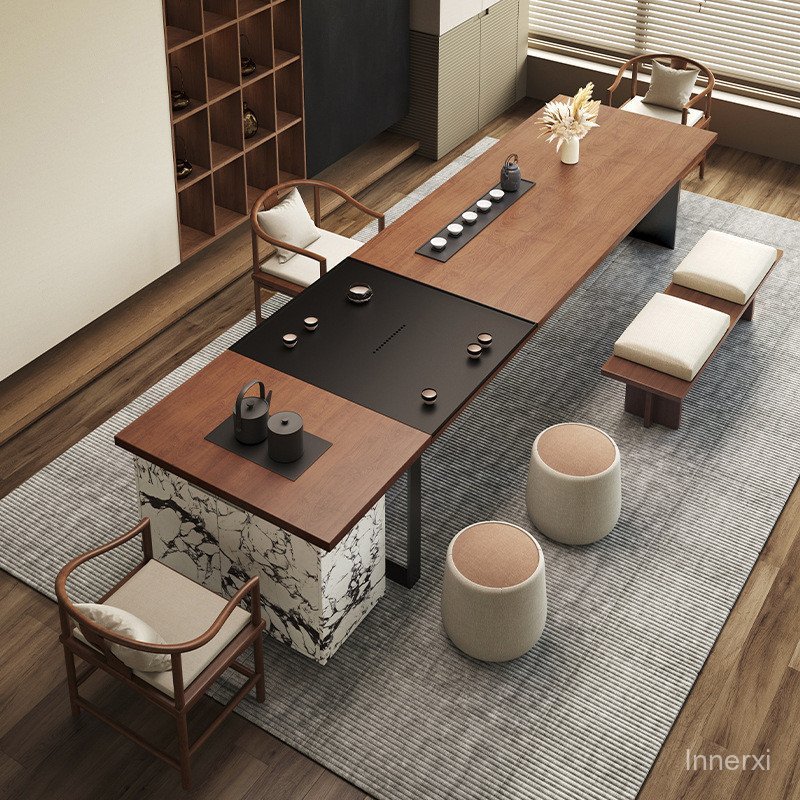 Boss Office Hotel Large Solid Wood Island Tea Table with Integrated ...