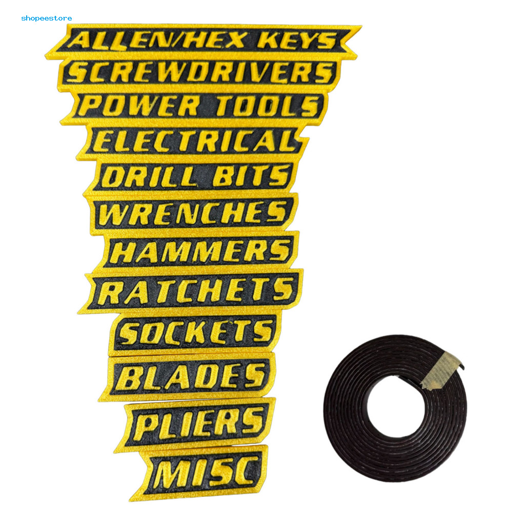 shopeestore| Corrosion-resistant Label Tool Organization Labels 12pcs ...