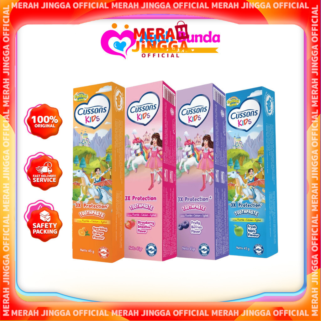 Cussons Kids Toothpaste - Pasta Gigi Anak 45gr / Merah Jingga Official