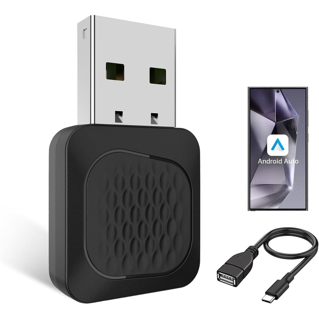 Wireless Android Auto Adapter, Smallest Mini Edition, Converts Wired to ...
