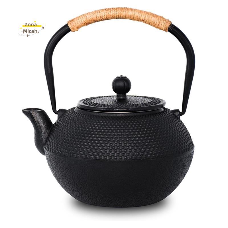 Cast Iron Tea Pot - Twine Handle Teapot Kettle with Infuser and ...