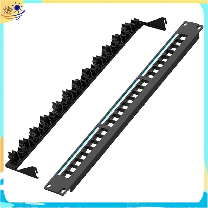 Rack Mount 24-Port Cat6 Patch Panel UTP/STP Tool-Free Network Panel ...