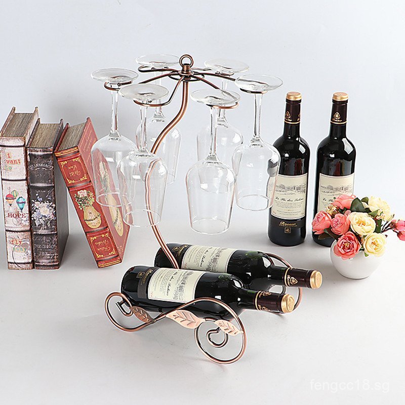 Iron Leaf Tank Red Wine Rack European Style Hanging Cup Rack Wine Rack ...