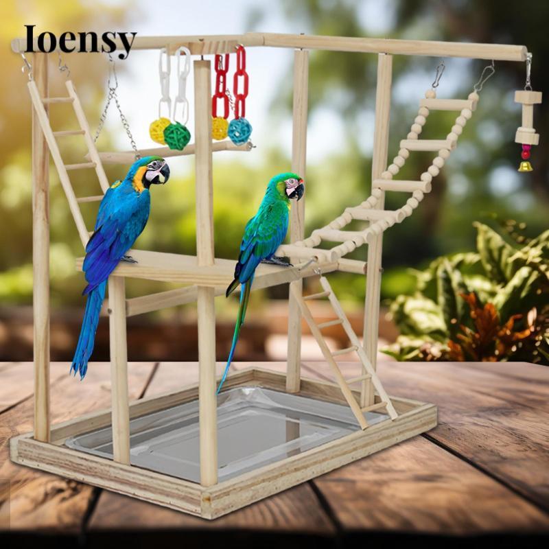 Ioensy Parrot Playground Exercise Playpen Play Gym Stand Birds Parrots ...
