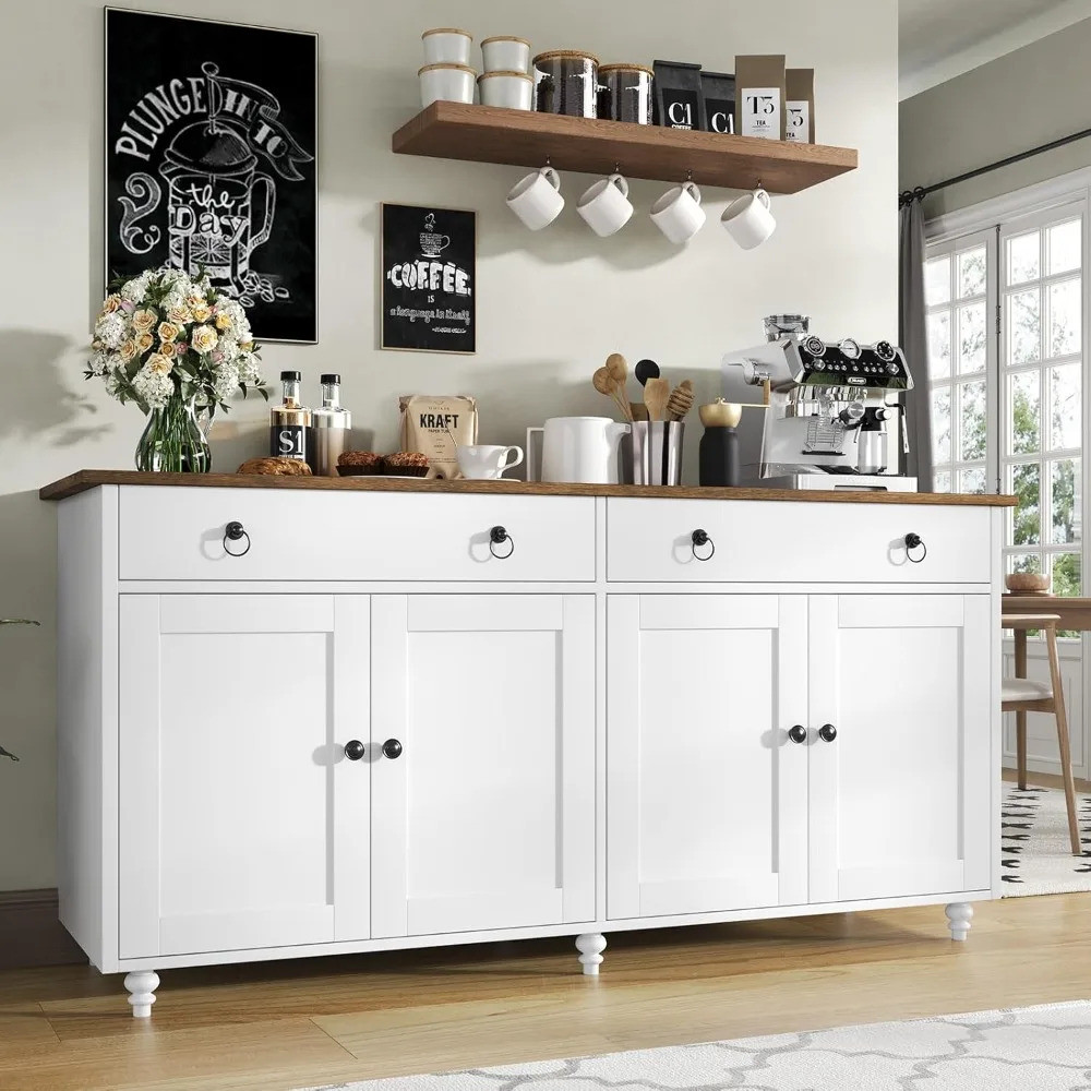 Elegant Winner Buffet Cabinet With Storage, 55-inch Sideboard With 2 ...