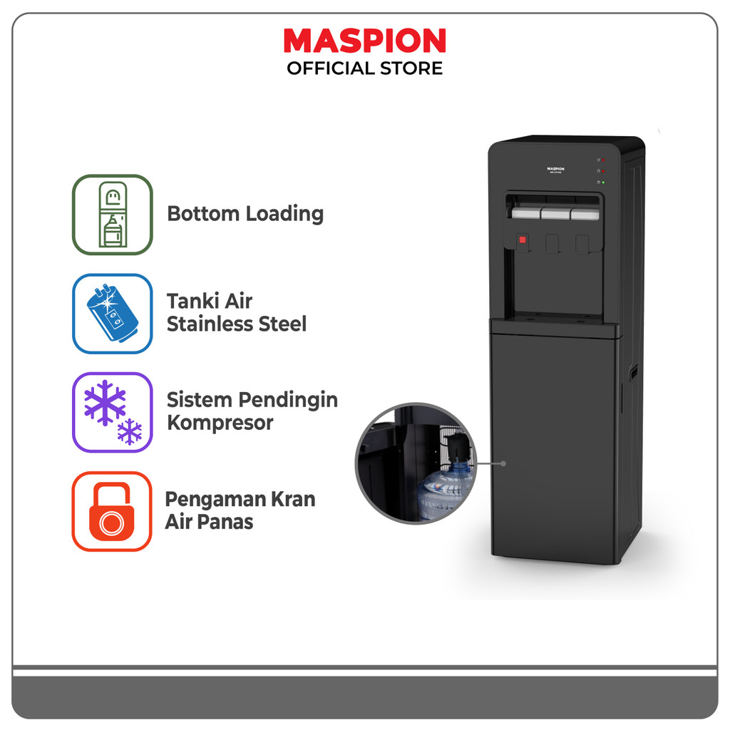 Maspion Standing Dispenser Galon Bawah Normal Hot and Cold MD-121 PAS