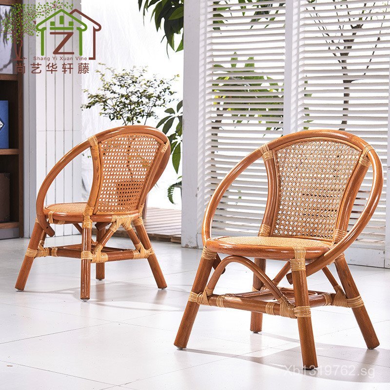 Outdoor Balcony Leisure Rattan Chair Small Chair with Backrest Rattan ...