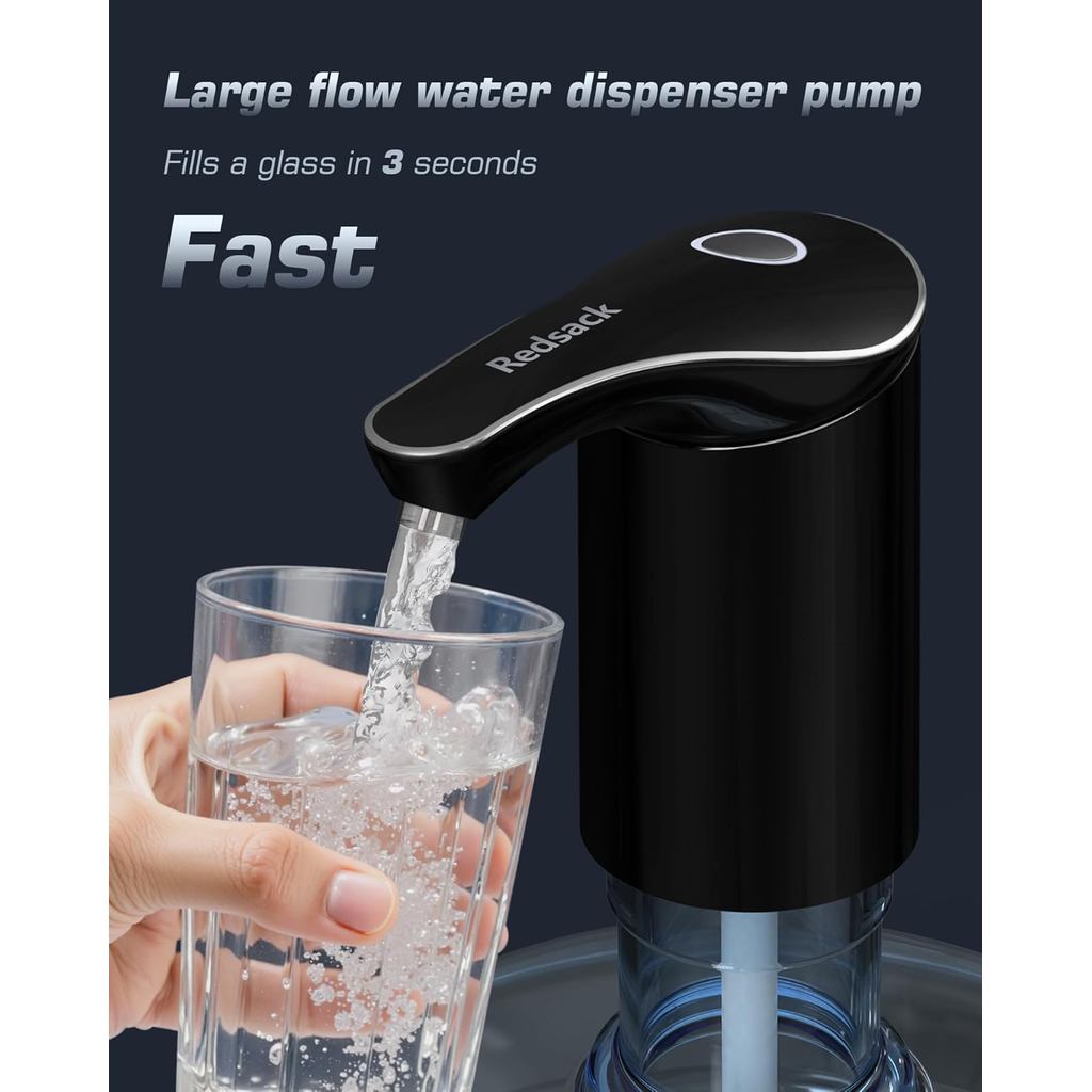Rechargeable Water Dispenser Pump for 5 Gallon Bottle, Electric USB-C ...