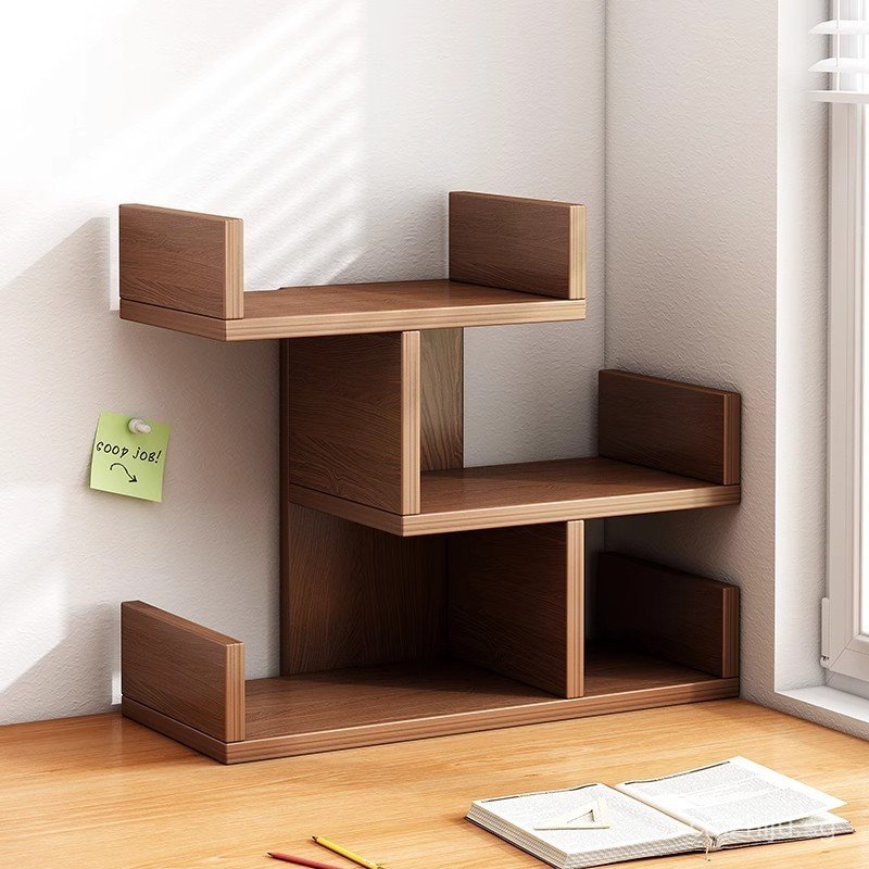 Desktop Bookshelf Tabletop Storage Rack Office Organizer Small Bookcase ...