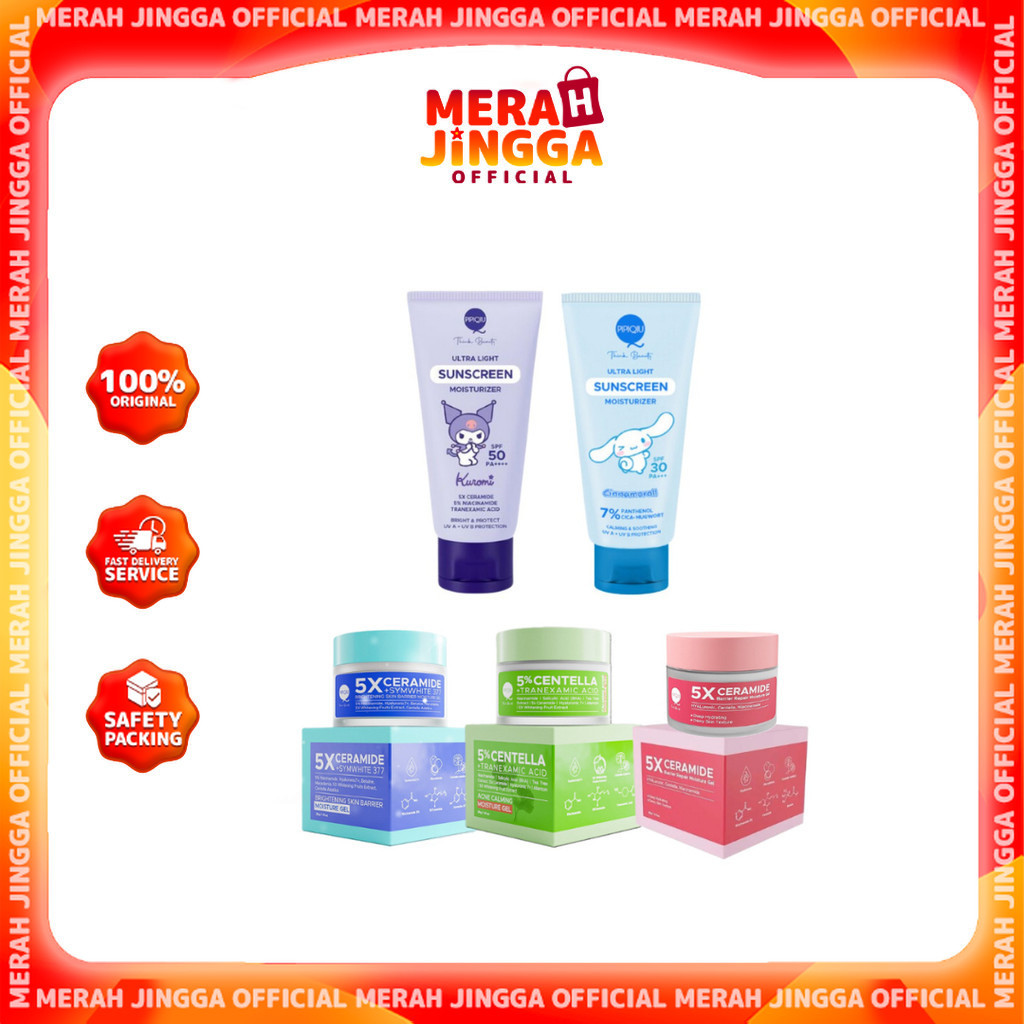 Pipiqiu Skincare Series Pipiqiu Sunscreen dan Pipiqiu Moisturizer Gel / Merah Jingga Official