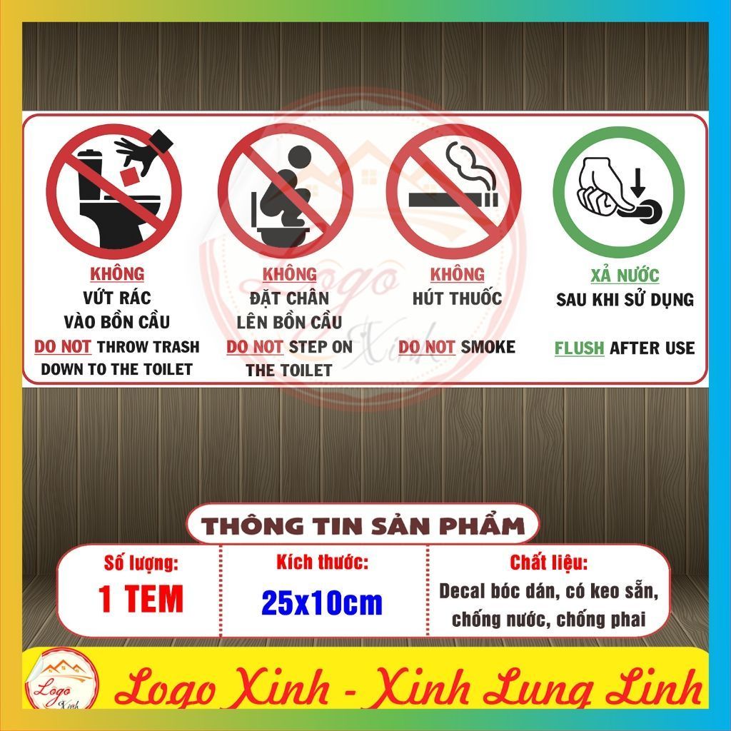 LOGO STICKER SIGN TOILET RULES - TOILET RESTROOM RULES - INSTRUCTIONS ...