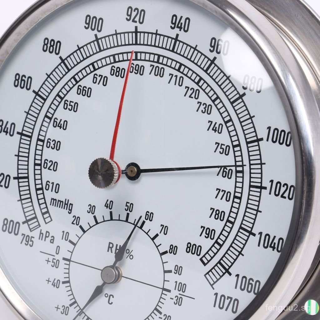 Temperature Humidity Barometer Round Wall-mounted Metal Pointer Type ...