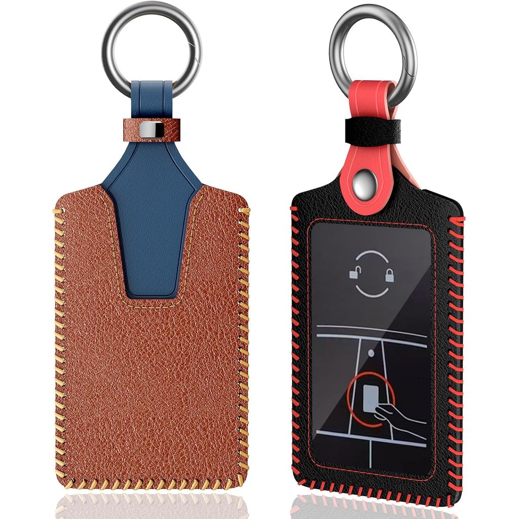 2Pack Key Card Holder Case Leathr Protector Cover Keychain Suitbale for ...