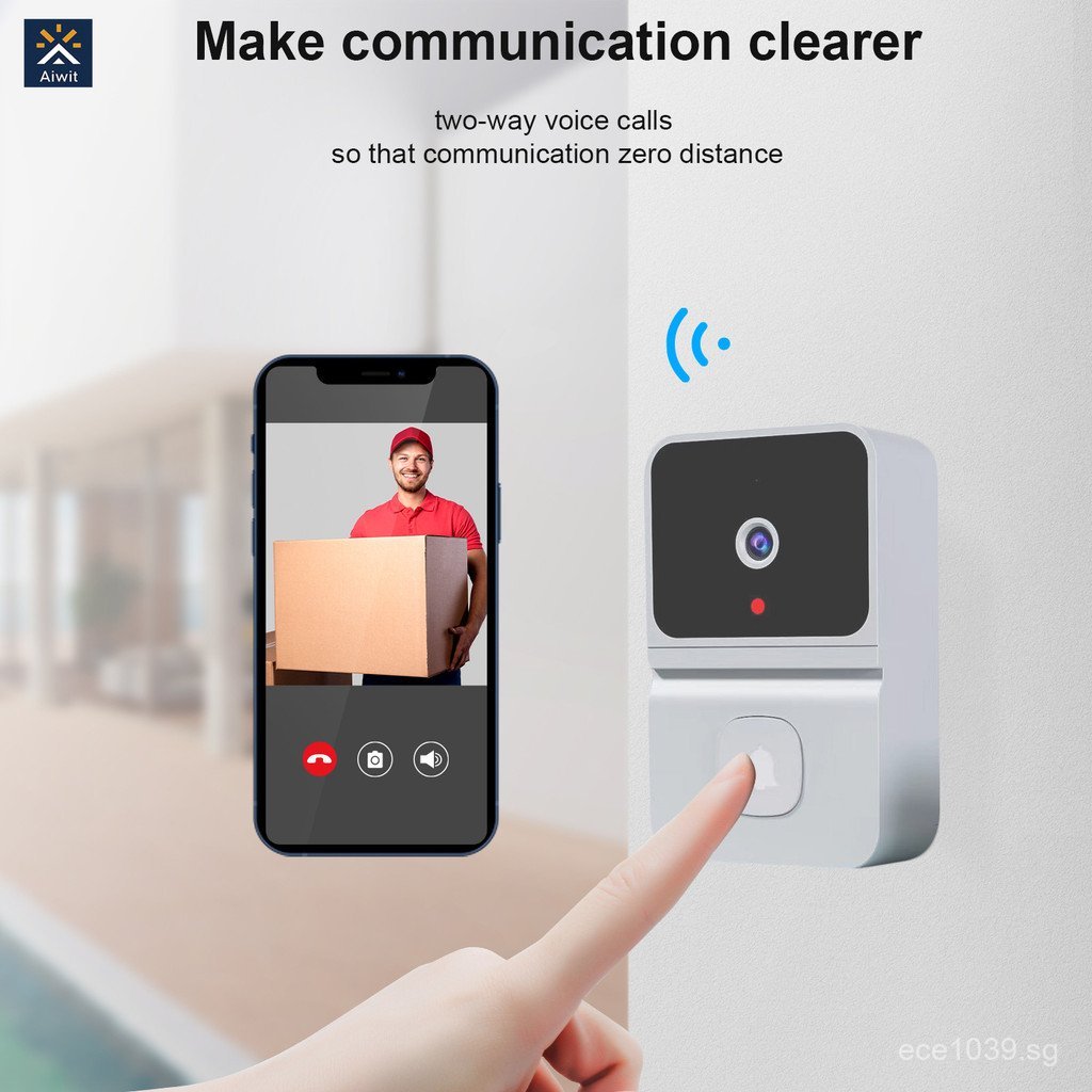 Equipped with wireless night vision intercom remote rechargeable home ...
