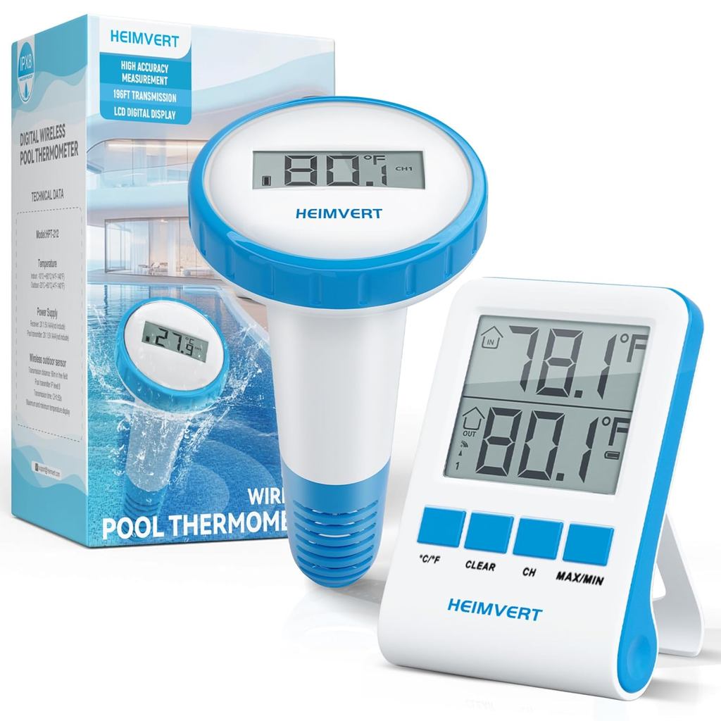 Wireless Pool Thermometer, Floating Digital Thermometer with Easy-to ...
