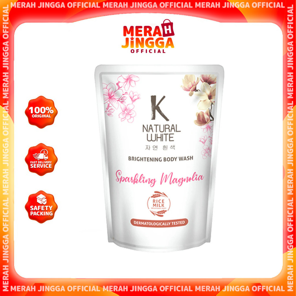 K Natural White Body Wash Refill 400ML / Merah Jingga Official