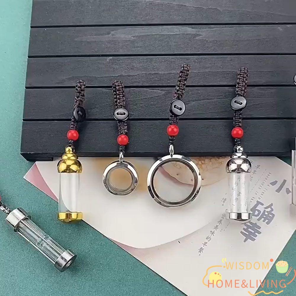 WISDOM Glass Vial Keychain, Stainless Steel Glass Wishing Bottle ...
