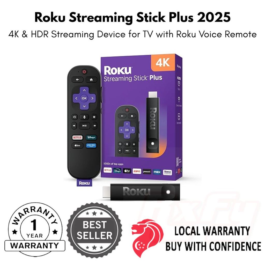 Roku Streaming Stick Plus 2025 4K HDR Streaming Airplay Google Home ...
