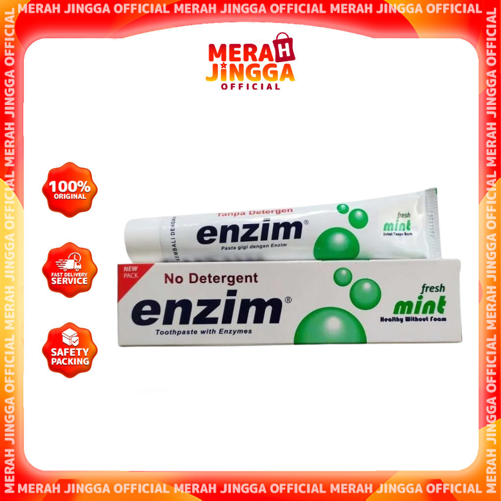 Enzim Pasta Gigi Enzim Fresh Mint Original / Merah Jingga Official