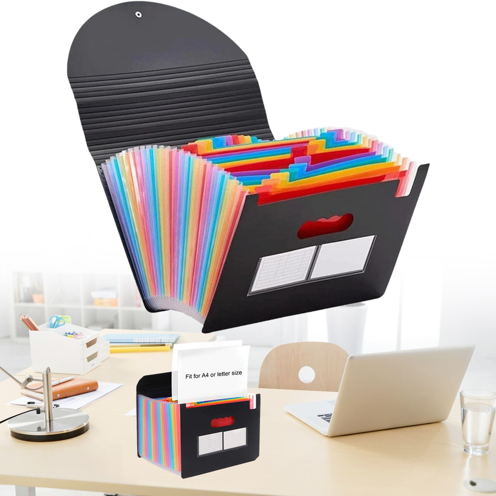 【Llittlesunla】25 Pockets Expanding File Folder A4 Size Filing Folder ...