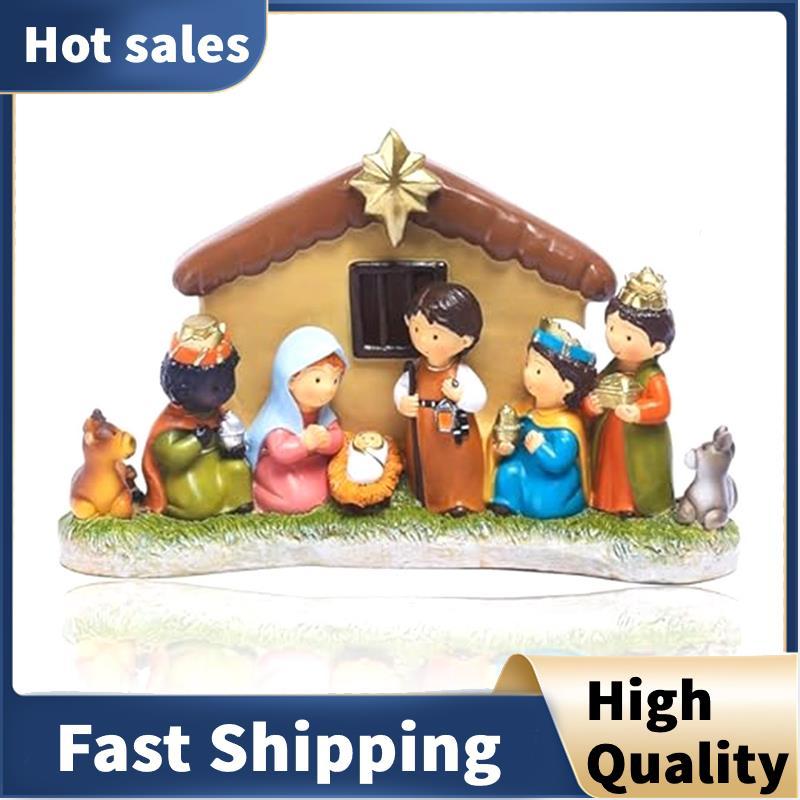 Mini Nativity Set Indoor Nativity Scene with LED Light Include 1 Manger ...