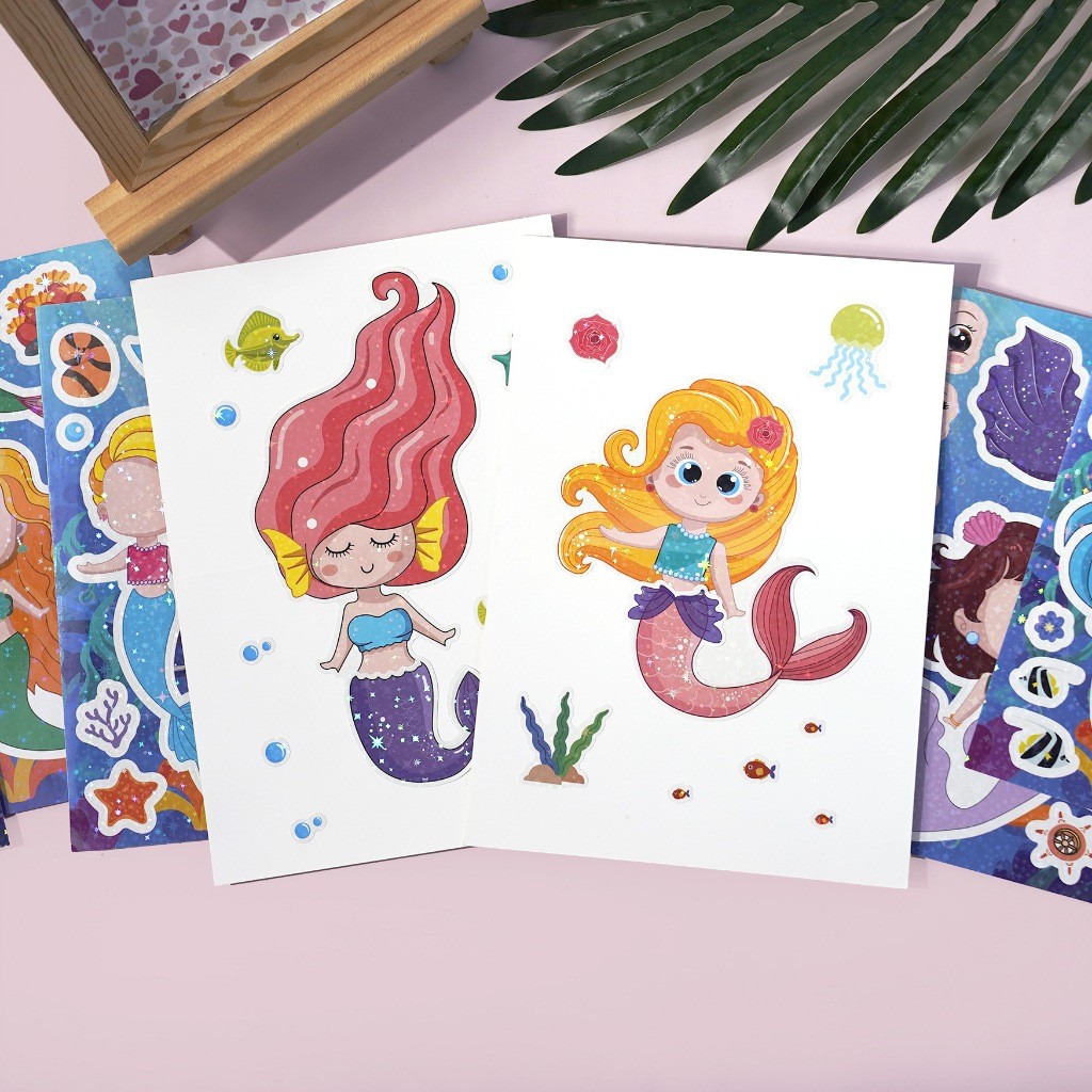 [KW] Build-A-Face Sticker Set (8 Sheets) | Mermaid Makeover – Mermaid ...