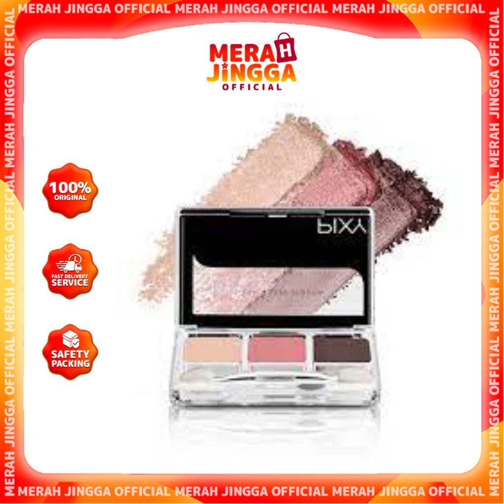 PIXY 3 Shades Eyeshadow 3,75gr / Merah Jingga Official
