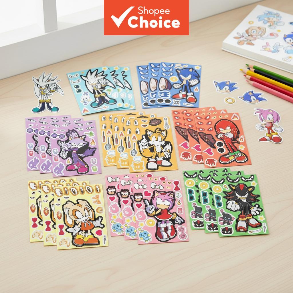 8 Sheets Sonic the Hedgehog DIY Stickers for Helmet, Bike, Notebook ...