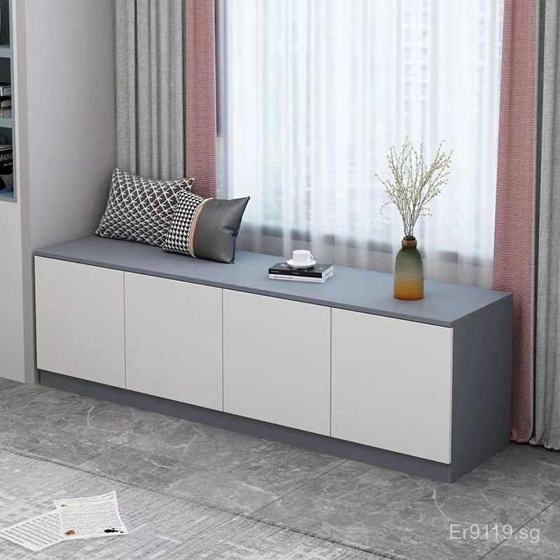 Balcony Solid Wood Storage Cabinet Bay Window Cabinet Low Cabinet Home ...