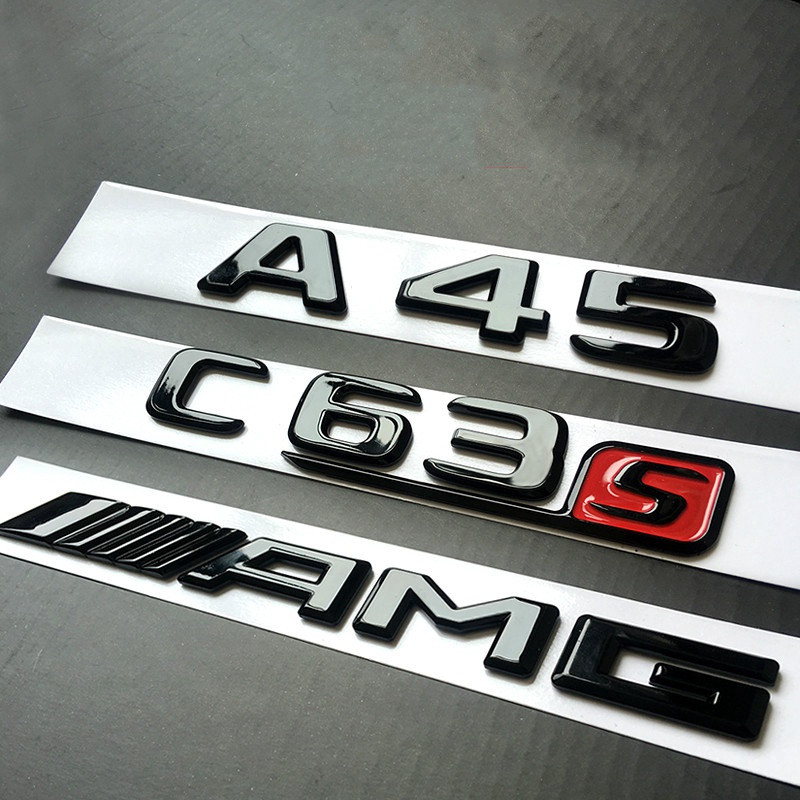 Mercedes Benz Bright black logo CLA45 C63 E63 C43 CLS63 AMG Car logo ...
