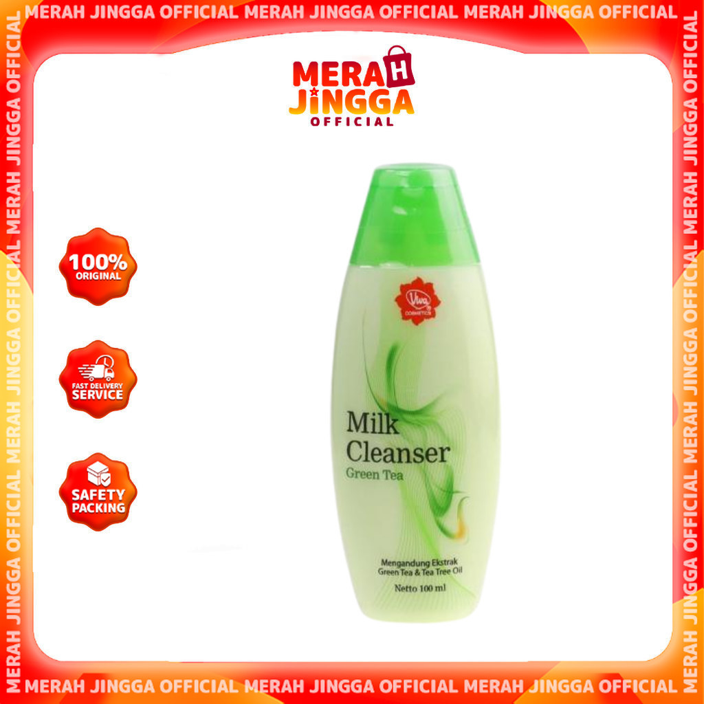 Viva Milk Cleanser Green Tea 100 ml / Merah Jingga Official