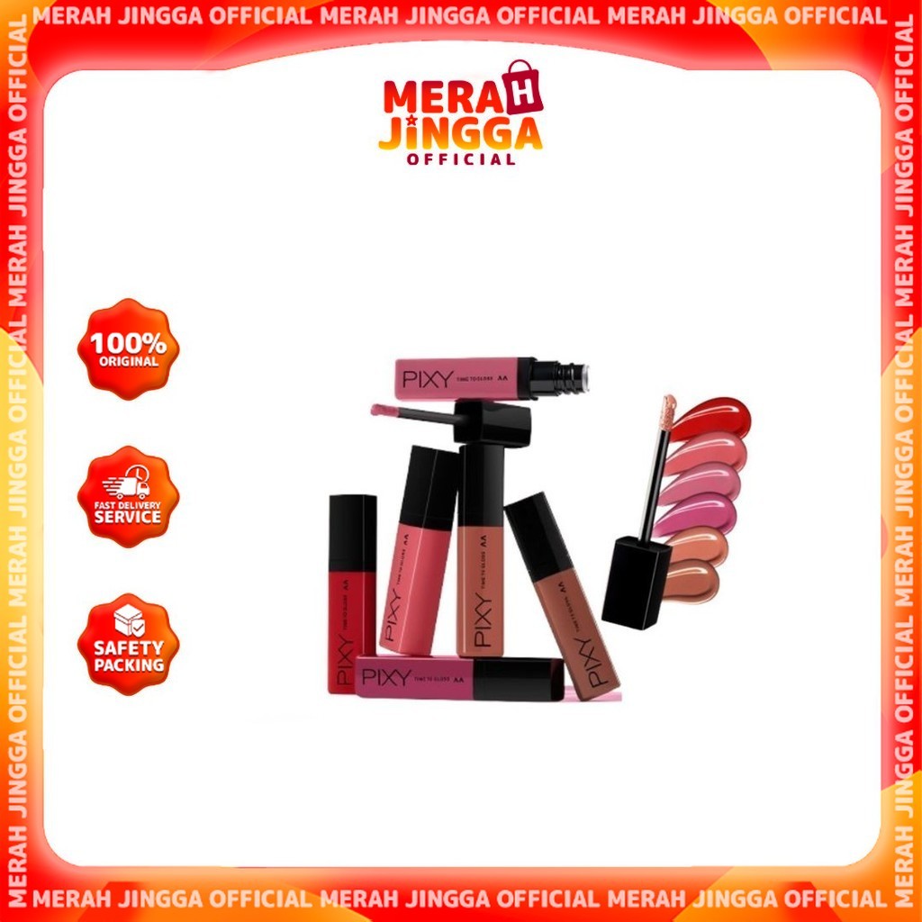 PIXY Time To Gloss - Pigmented Lip Gloss 6 Shade / Merah Jingga Official