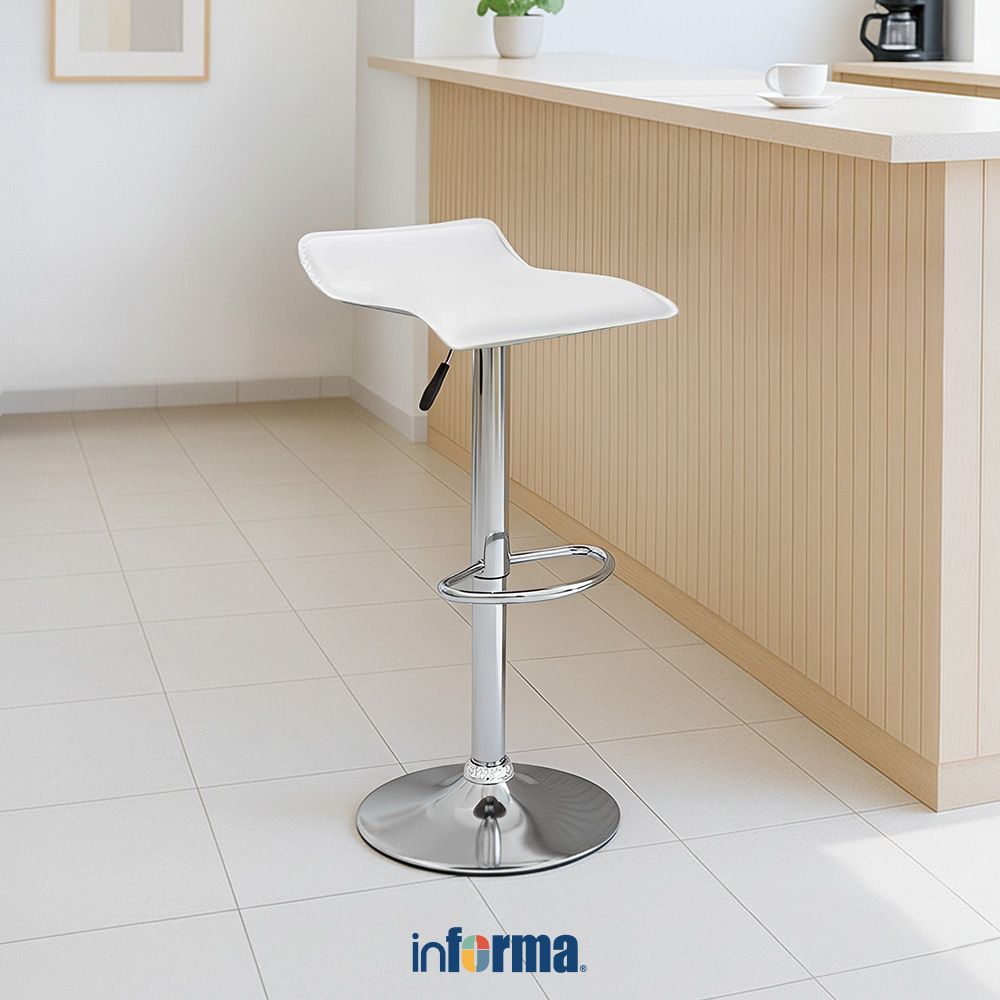 Informa and Leather Bar Stool - White Bar Stool Cafe Chair Bartending ...