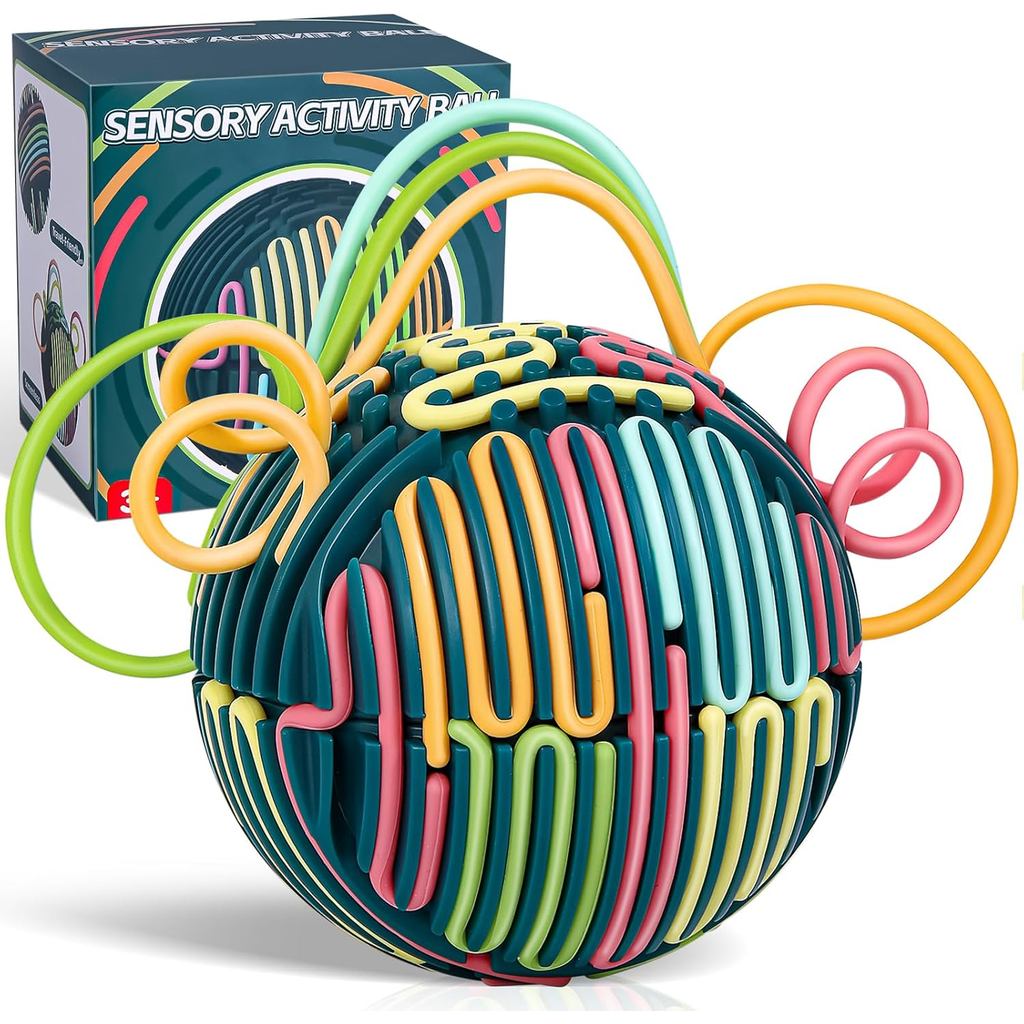 Gigilli Sensory Activity Ball Board with 24 Strings, Sensory Toys for ...