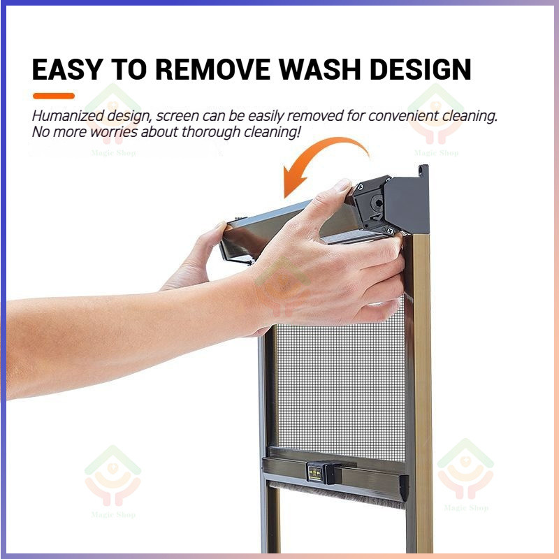 Invisible Screen Window Retractable Sliding Roller Up and Down Pull ...