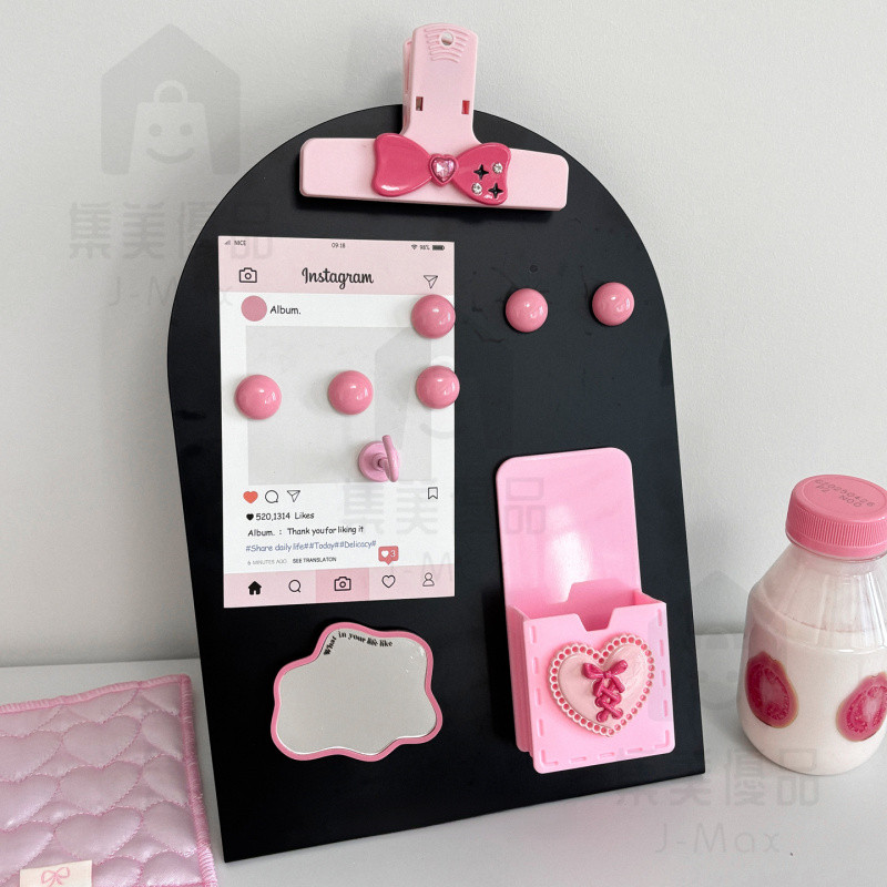 ins Pink Magnetic Note Board Desktop Message Board Small blackboard ...