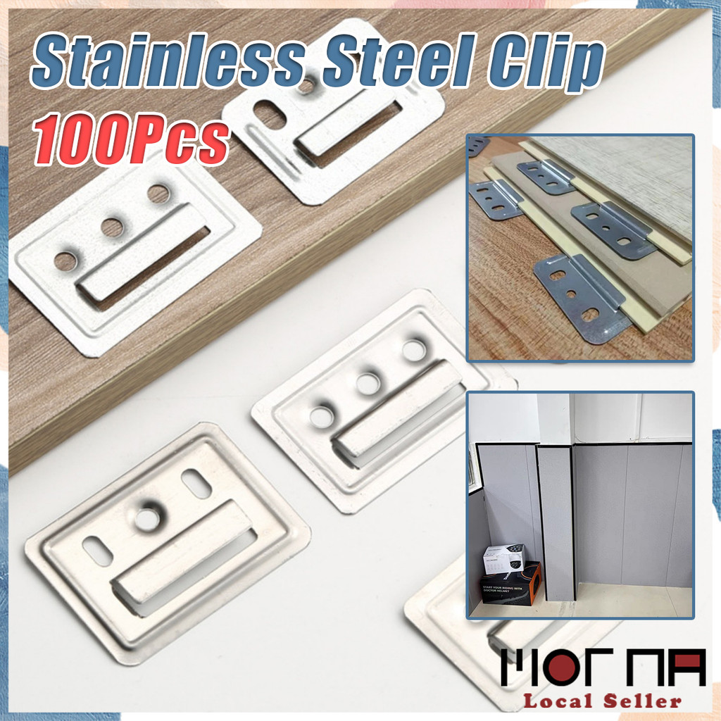 100Pcs Stainless Steel Clip PVC Wall Panel WPC Board Ceiling Cladding ...